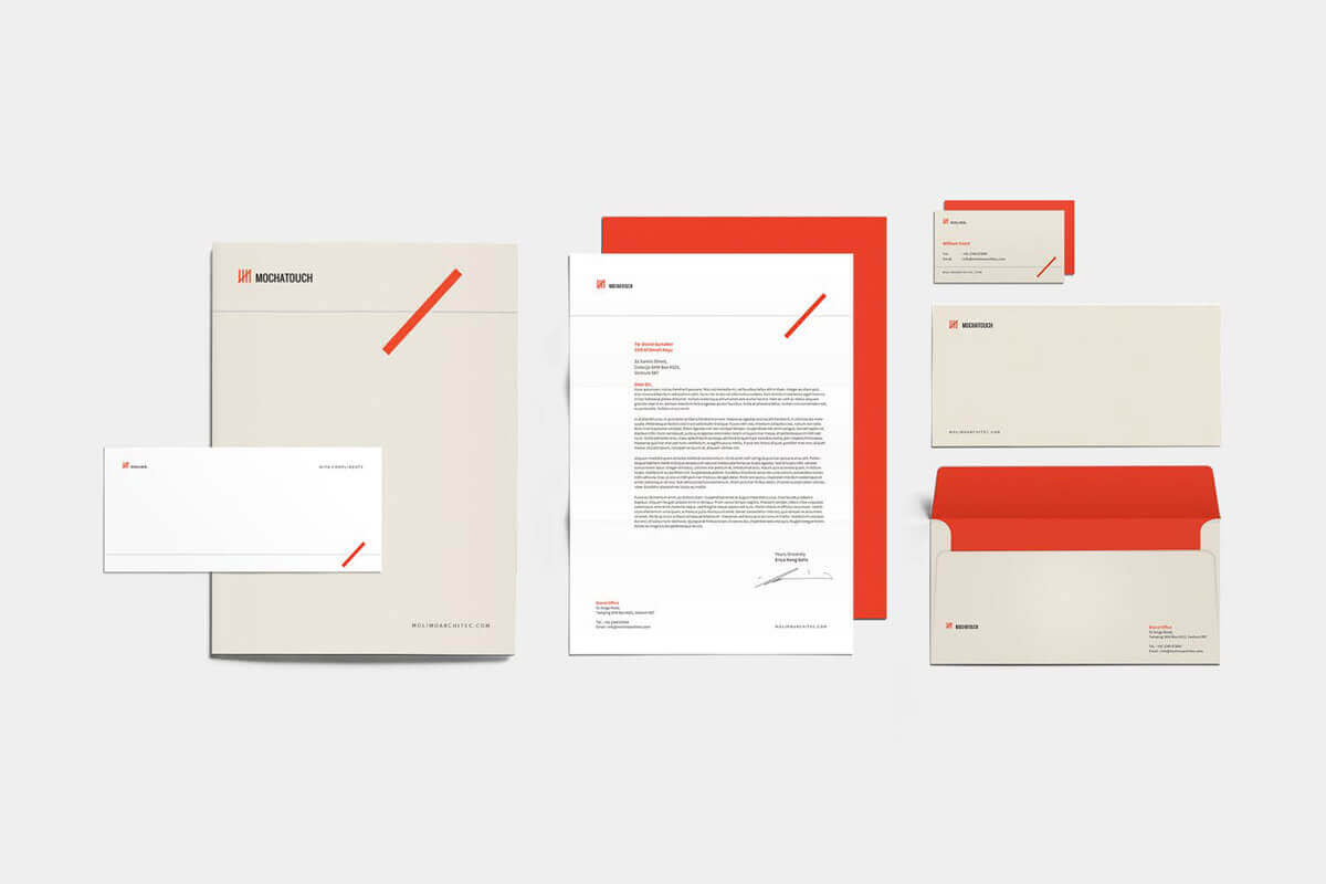 Beispiel Für Eine Kreative Corporate Identity In Rot Und Creme