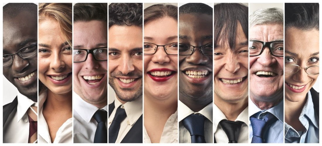 Collage Lächelnde Menschen In Marketing Persona